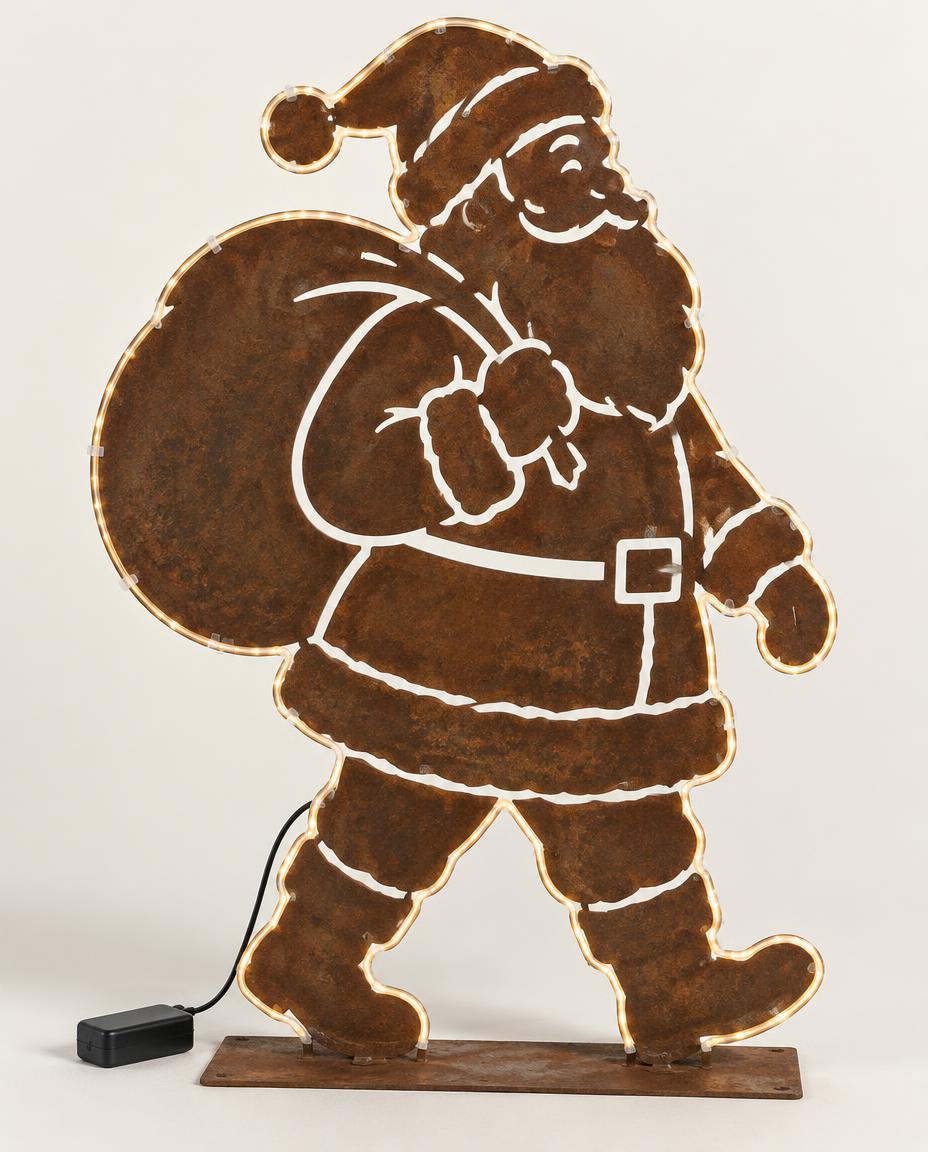 Papá Noel en Corten · LED opcional · Tira LED